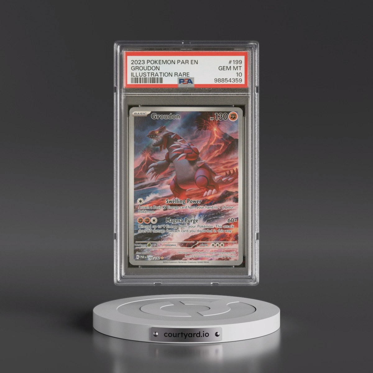 2023 Pokémon Par EN-Paradox Rift #199 Groudon - Illustration Rare (PSA 10 GEM MINT)