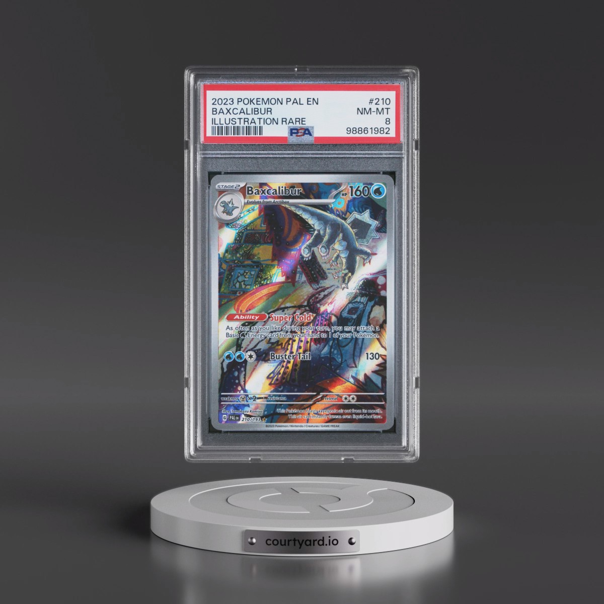 2023 Pokémon Pal EN-Paldea Evolved #210 Baxcalibur - Illustration Rare (PSA 8 NM-MT)