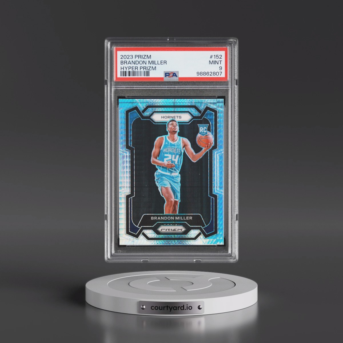 2023 Panini Prizm #152 Brandon Miller - Hyper Prizm (PSA 9 MINT)