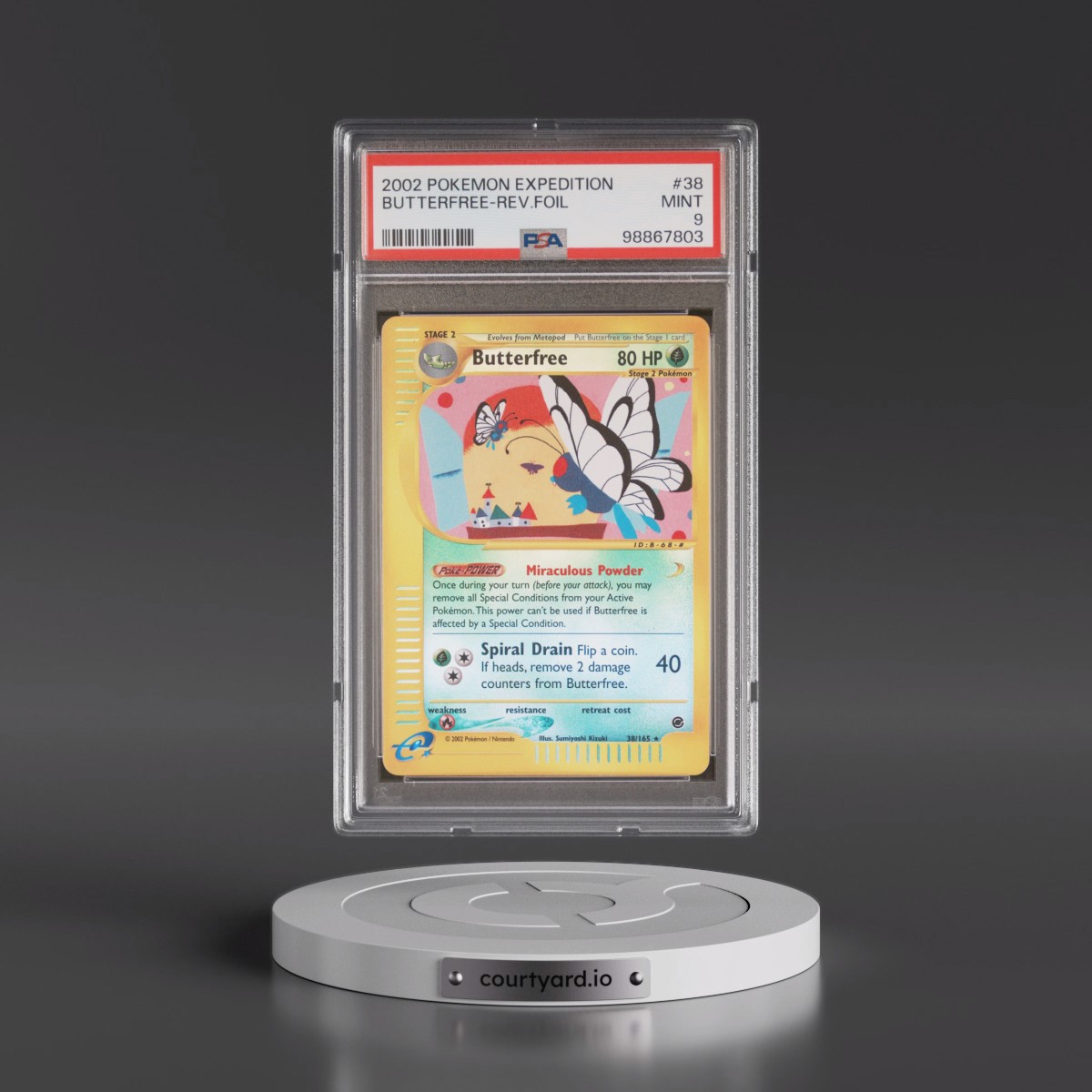 2002 Pokémon Expedition #38 Butterfree - Reverse Foil (PSA 9 MINT)
