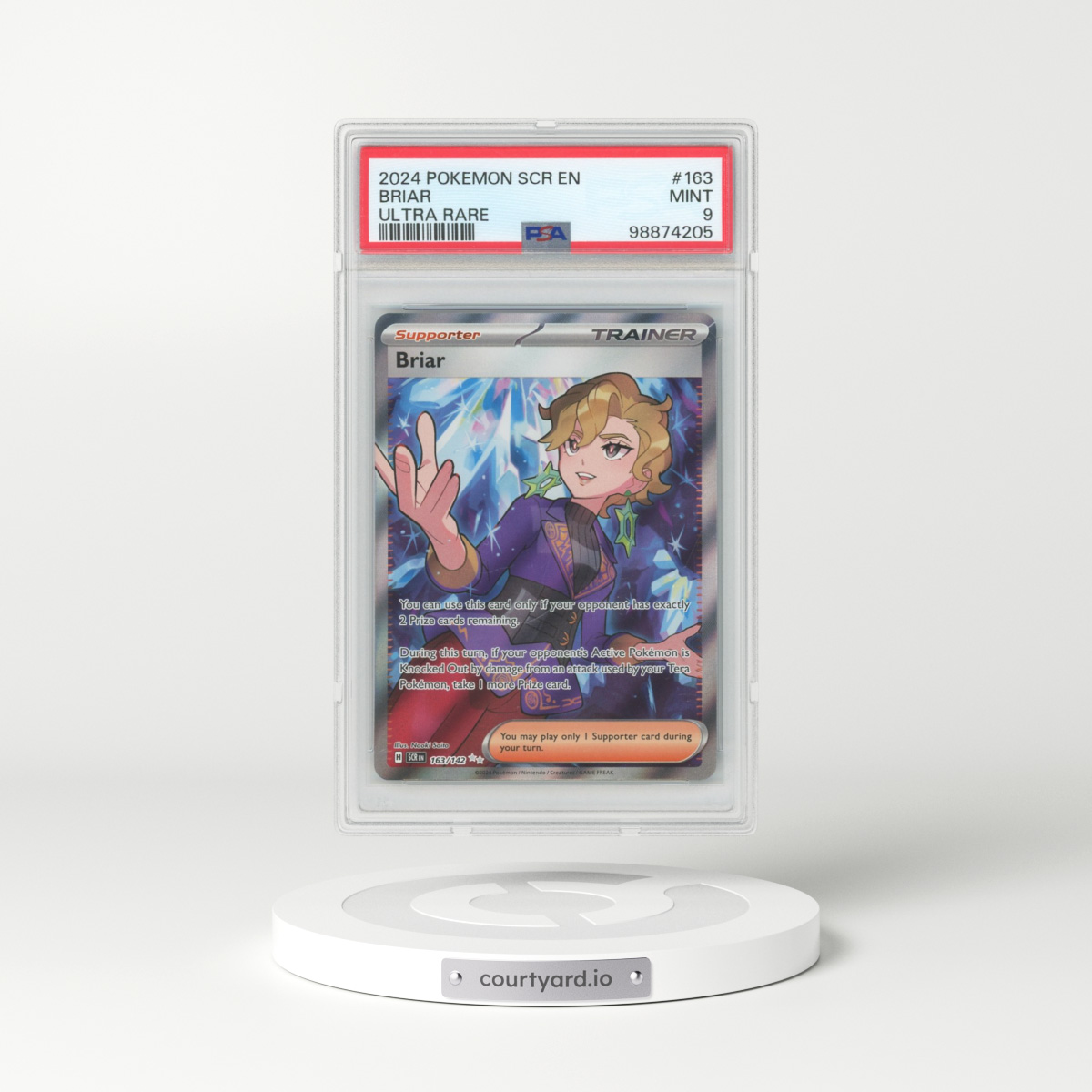 2024 Pokémon Scr EN-Stellar Crown #163 Briar - Ultra Rare (PSA 9 MINT)