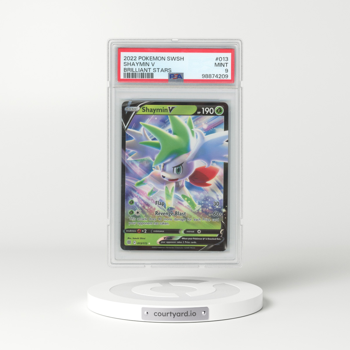 2022 Brilliant Stars #013 Shaymin V - Holo (PSA 9 MINT)