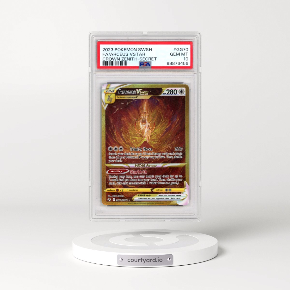 2023 Pokémon Sword and Shield Crown Zenith #GG70 Arceus Vstar - Full Art Secret (PSA 10 GEM MINT)