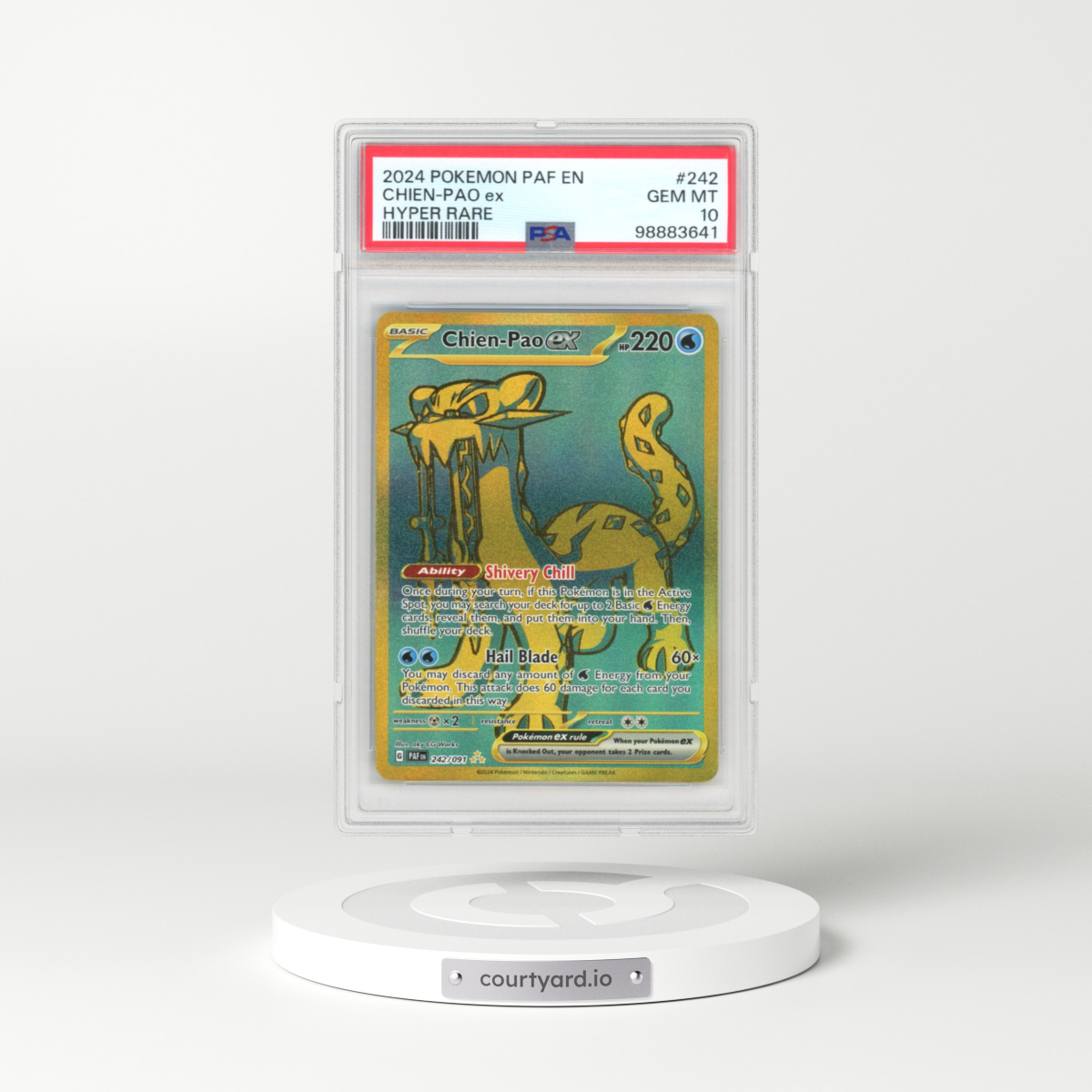 2024 Paldean Fates - PAF EN #242 Chien-Pao ex - Hyper Rare Holo (PSA 10 GEM MINT)