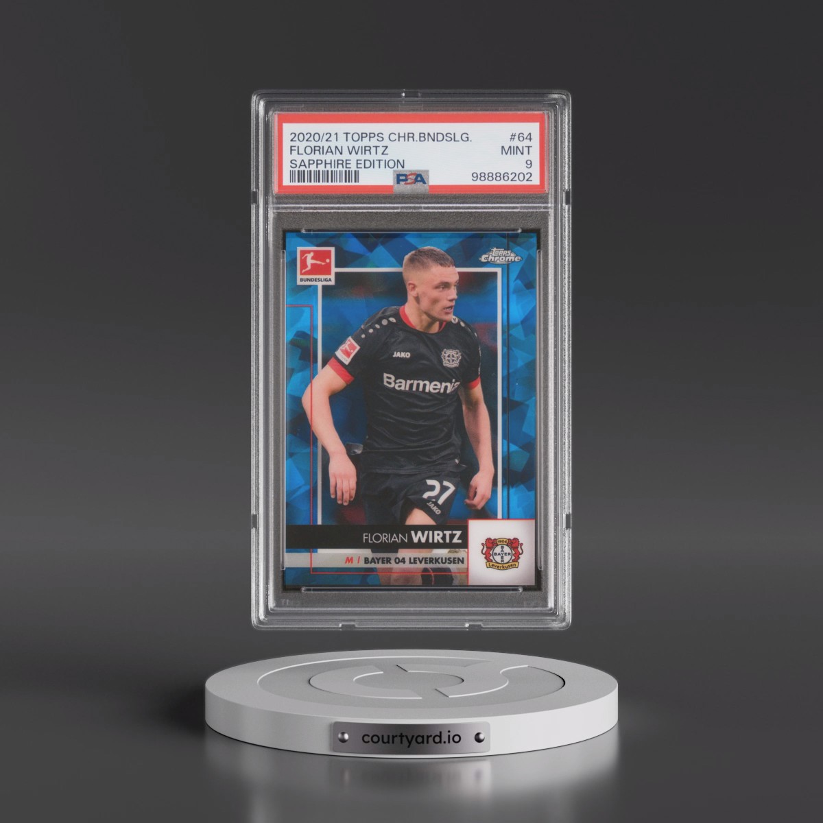 2020 Topps Chrome Bundesliga Sapphire Edition #64 Florian Wirtz (PSA 9 MINT)