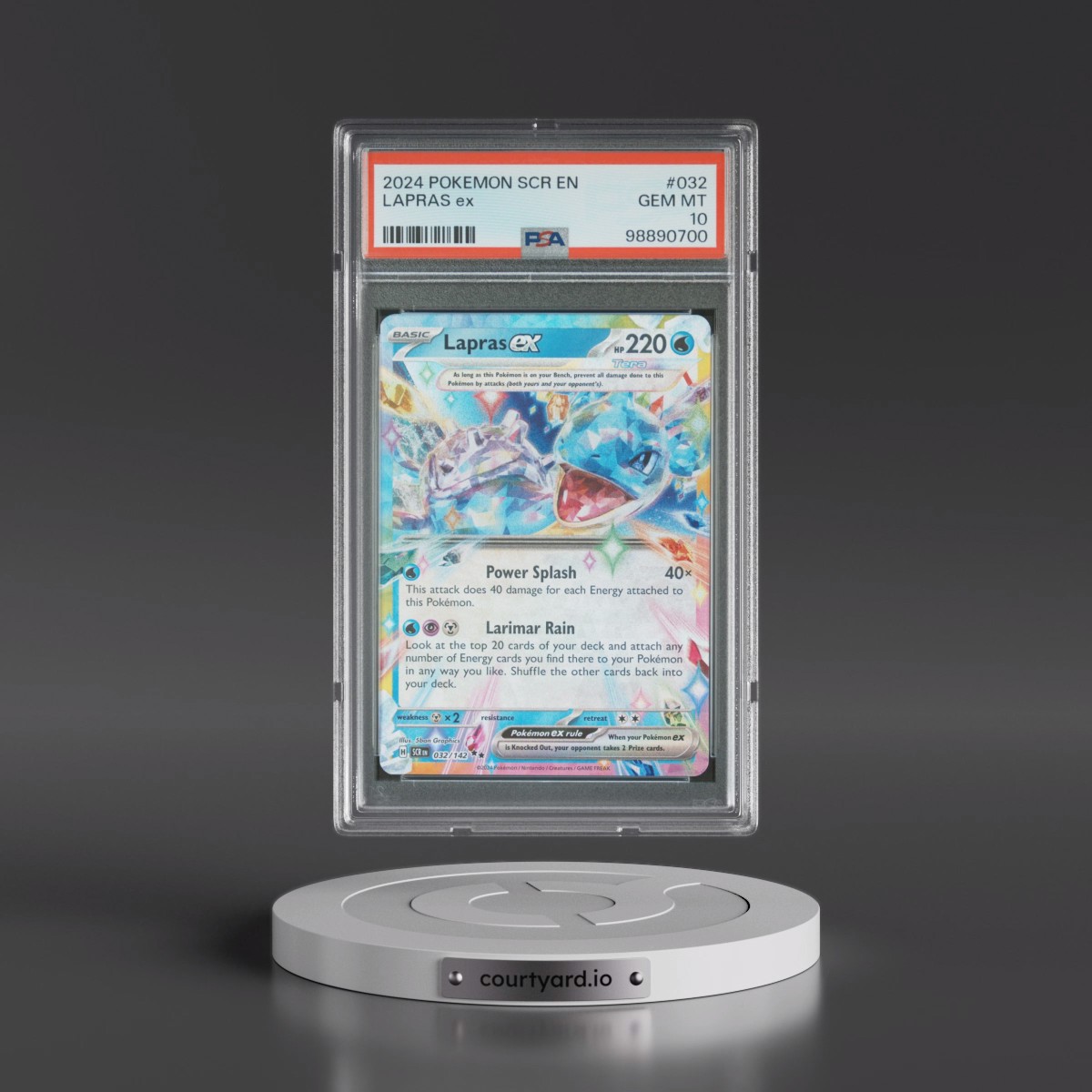 2024 Pokémon Scr EN-Stellar Crown #032 Lapras EX - Holo (PSA 10 GEM MINT)