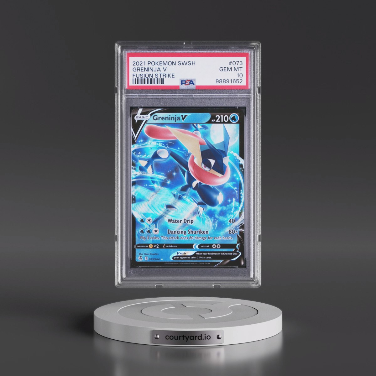 2021 Pokémon Sword & Shield Fusion Strike #073 Greninja V - Holo (PSA 10 GEM MINT)