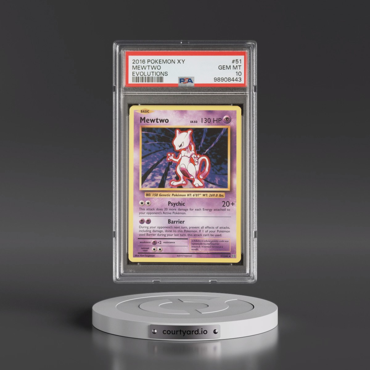 2016 Pokémon XY Evolutions #51 Mewtwo (PSA 10 GEM MINT)