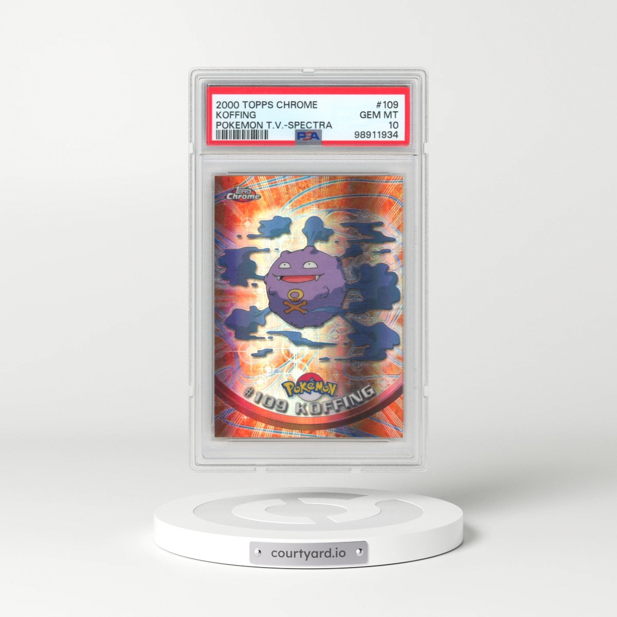 2000 Topps Chrome Pokémon T.V. #109 Koffing - Spectra (PSA 10 GEM MINT)