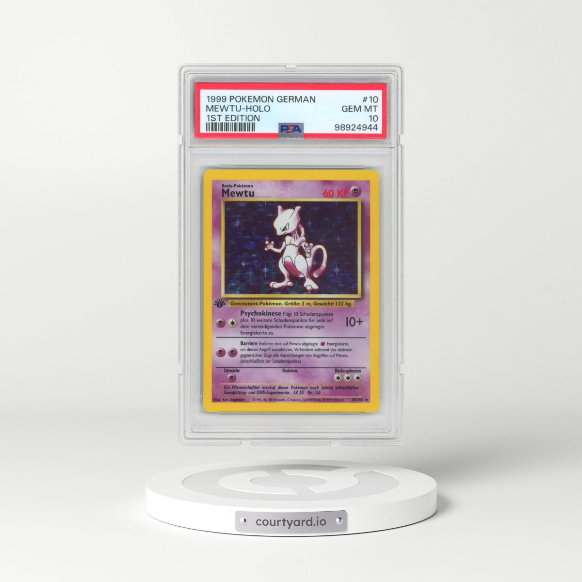1999 Pokémon #10 Mewtu - 1st Edition Holo (PSA 10 GEM MINT)