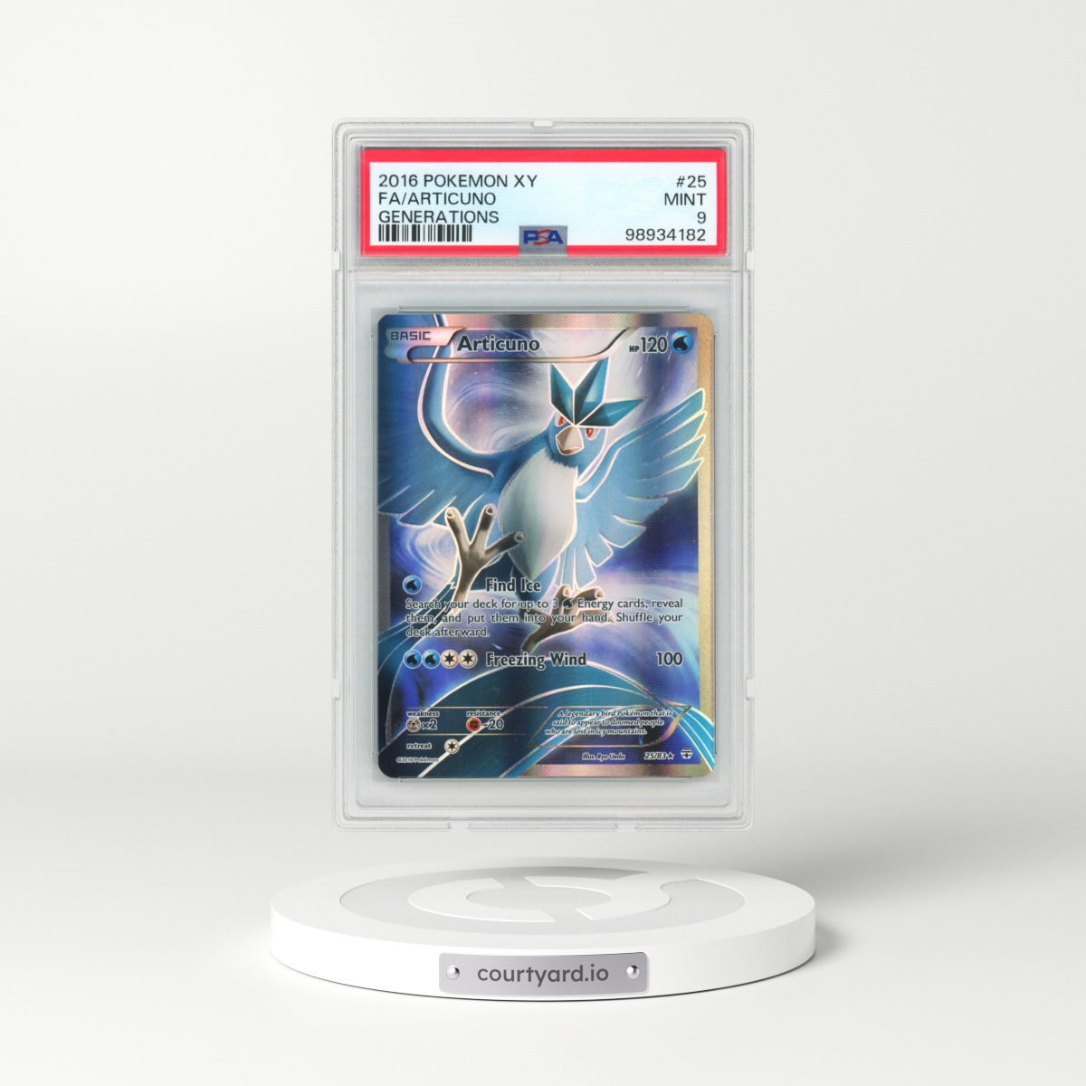2016 Pokémon XY Generations #25 Articuno - Full Art (PSA 9 MINT)
