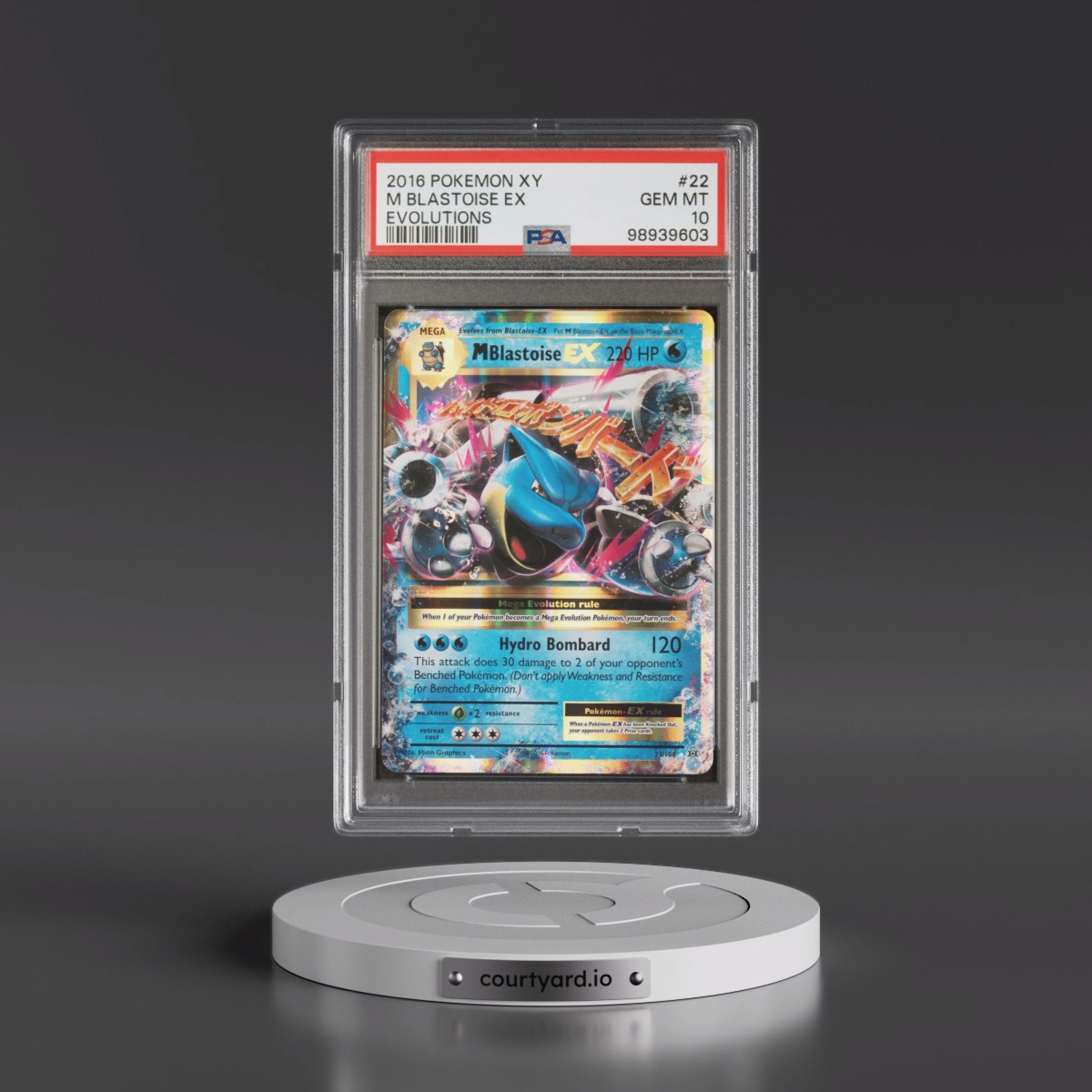 2016 Pokémon XY Evolutions #22 M Blastoise EX - Holo (PSA 10 GEM MINT)