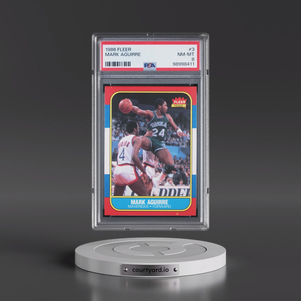 1986 Fleer Mark Aguirre #3 PSA 8