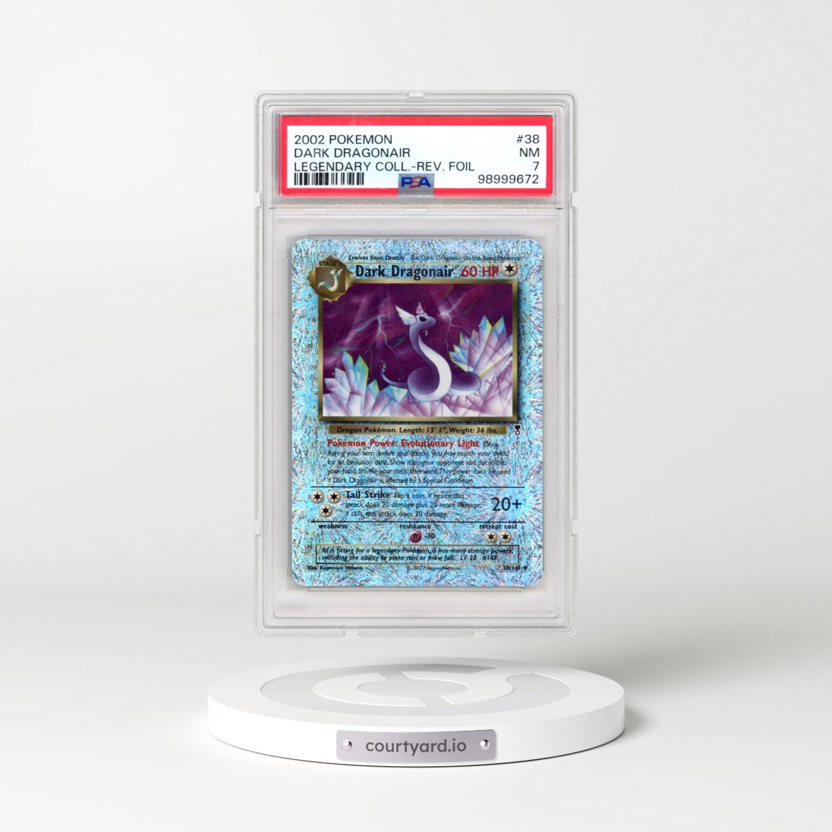 2002 Pokémon Legendary Collection #38 Dark Dragonair - Reverse Foil (PSA 7 NM)