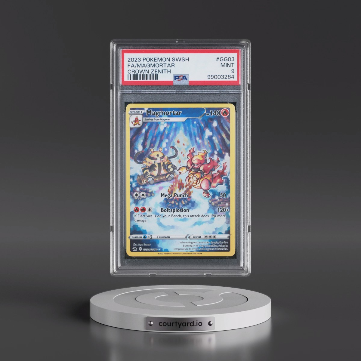 2023 Pokémon Sword and Shield Crown Zenith #GG03 Magmortar - Full Art (PSA 9 MINT)