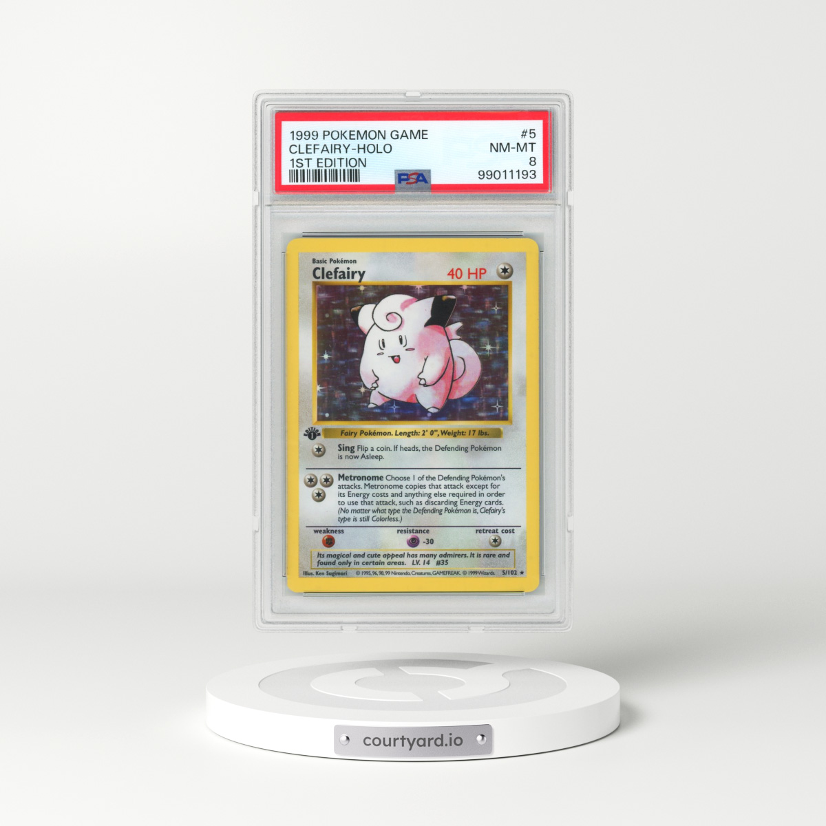 1999 Pokémon Game #5 Clefairy - 1st Edition Holo (PSA 8 NM-MT)