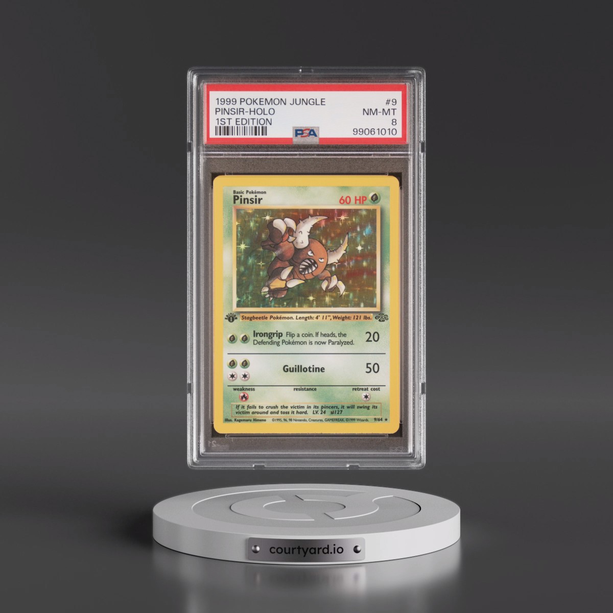 1999 Pokémon Jungle #9 Pinsir - 1st Edition Holo (PSA 8 NM-MT)