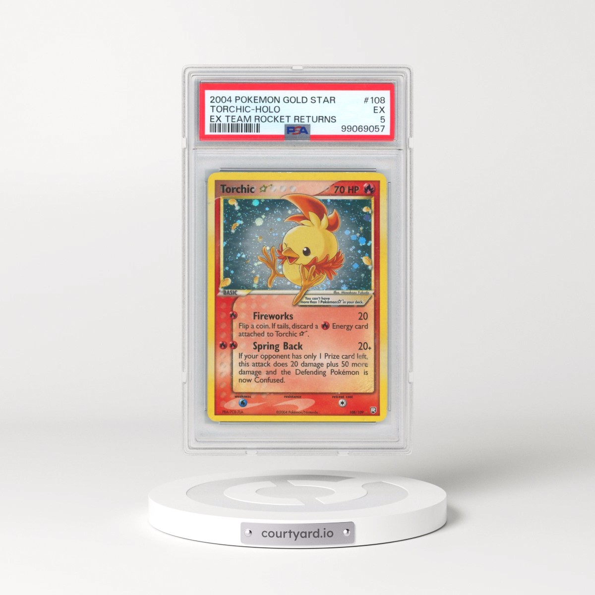 2004 Pokémon EX Team Rocket Returns #108 Torchic - Holo Gold Star (PSA 5 EX)