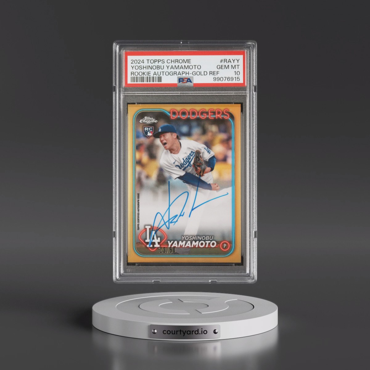2024 Topps Chrome Rookie Autographs #RAYY Yoshinobu Yamamoto - Gold Refractor (PSA 10 GEM MINT)