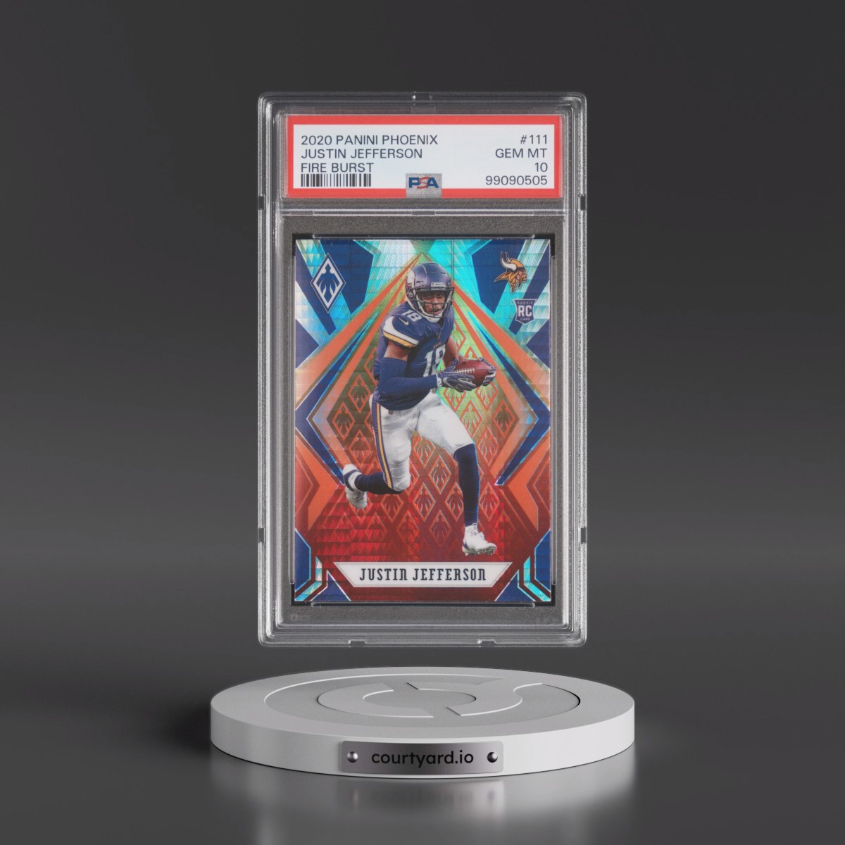 2020 Panini Phoenix #111 Justin Jefferson - Fire Burst (PSA 10 GEM MINT)