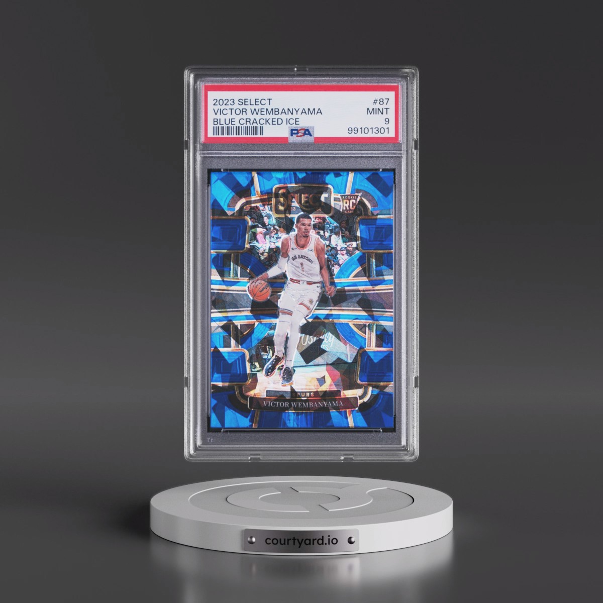 2023 Panini Select #87 Victor Wembanyama - Blue Cracked Ice (PSA 9 MINT)