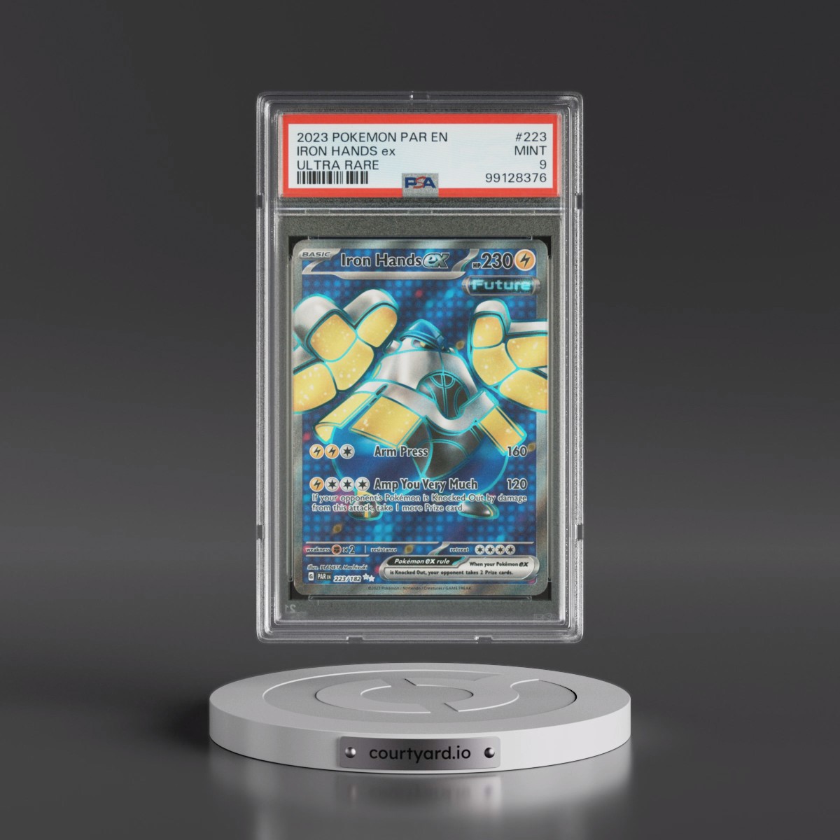 2023 Pokémon Par EN-Paradox Rift #223 Iron Hands EX - Holo Ultra Rare (PSA 9 MINT)