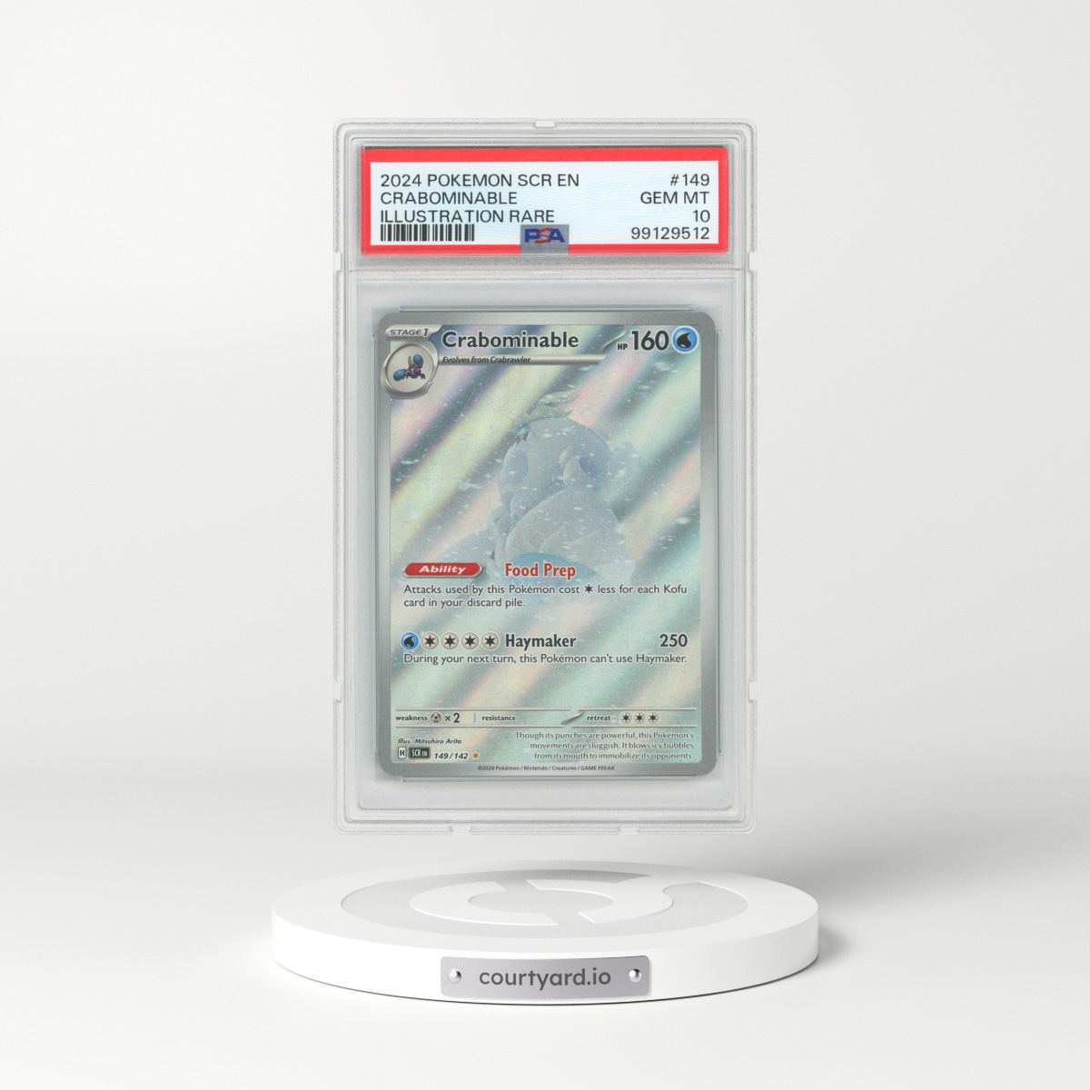 2024 Pokémon Scr EN-Stellar Crown #149 Crabominable - Illustration Rare (PSA 10 GEM MINT)