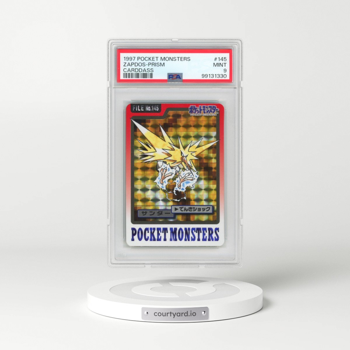 1997 Pocket Monsters Carddass #145 Zapdos-Prism (PSA 9 MINT)