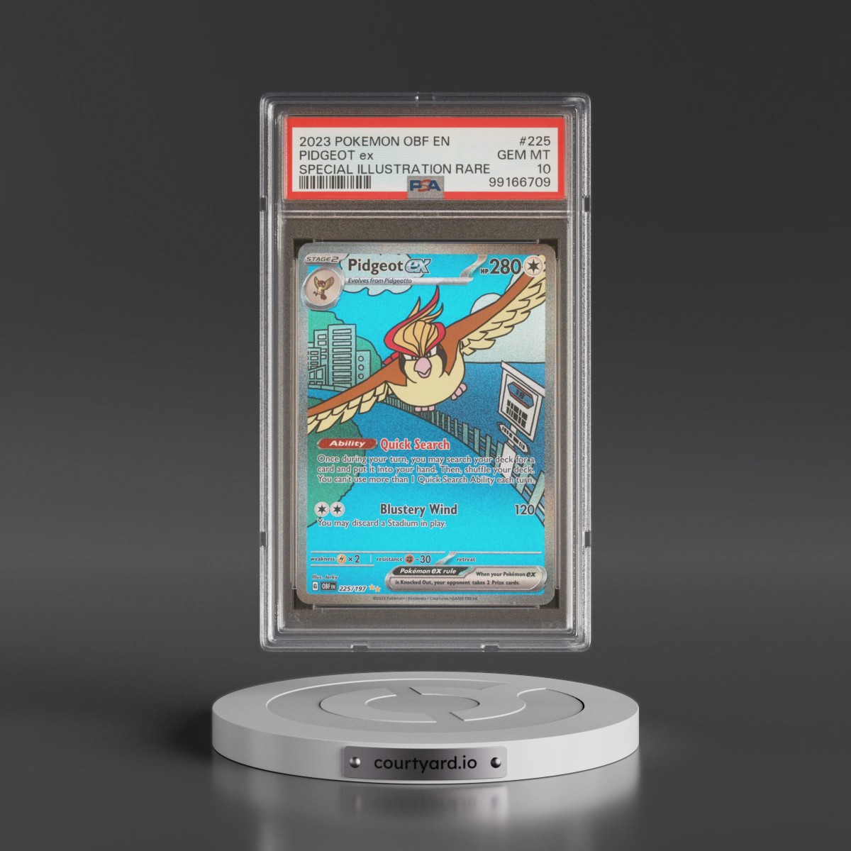 2023 Pokémon Obf EN-Obsidian Flames #225 Pidgeot EX - Holo Special Illustration Rare (PSA 10 GEM MINT)