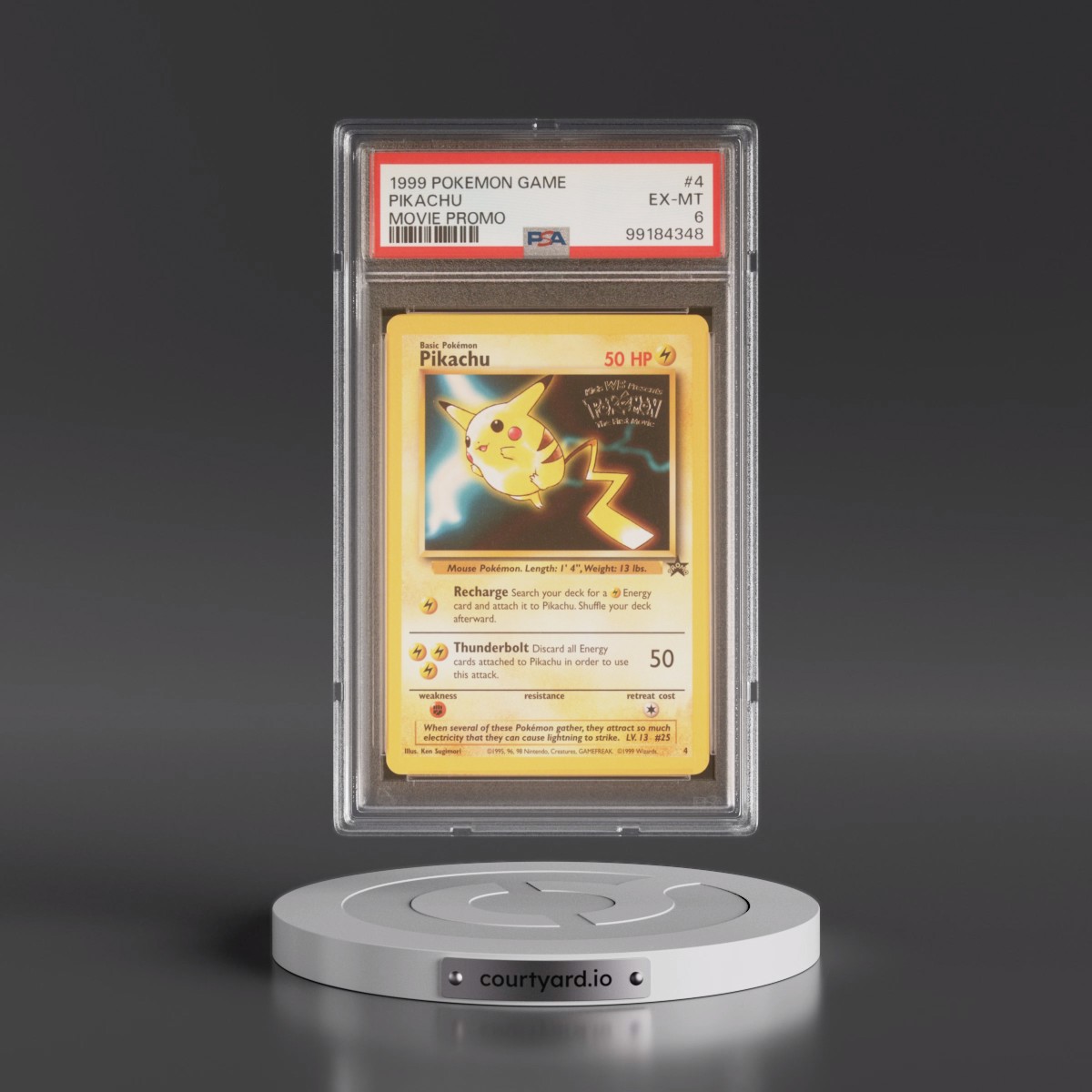 1999 Pokémon Game Movie Pikachu - Movie Promo #4 PSA 6
