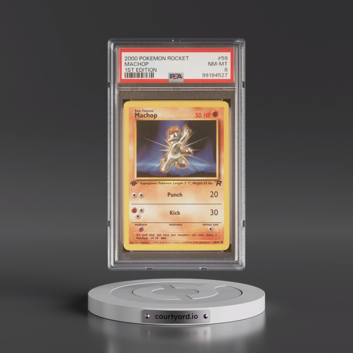 2000 Pokémon Rocket #59 Machop - 1st Edition (PSA 8 NM-MT)