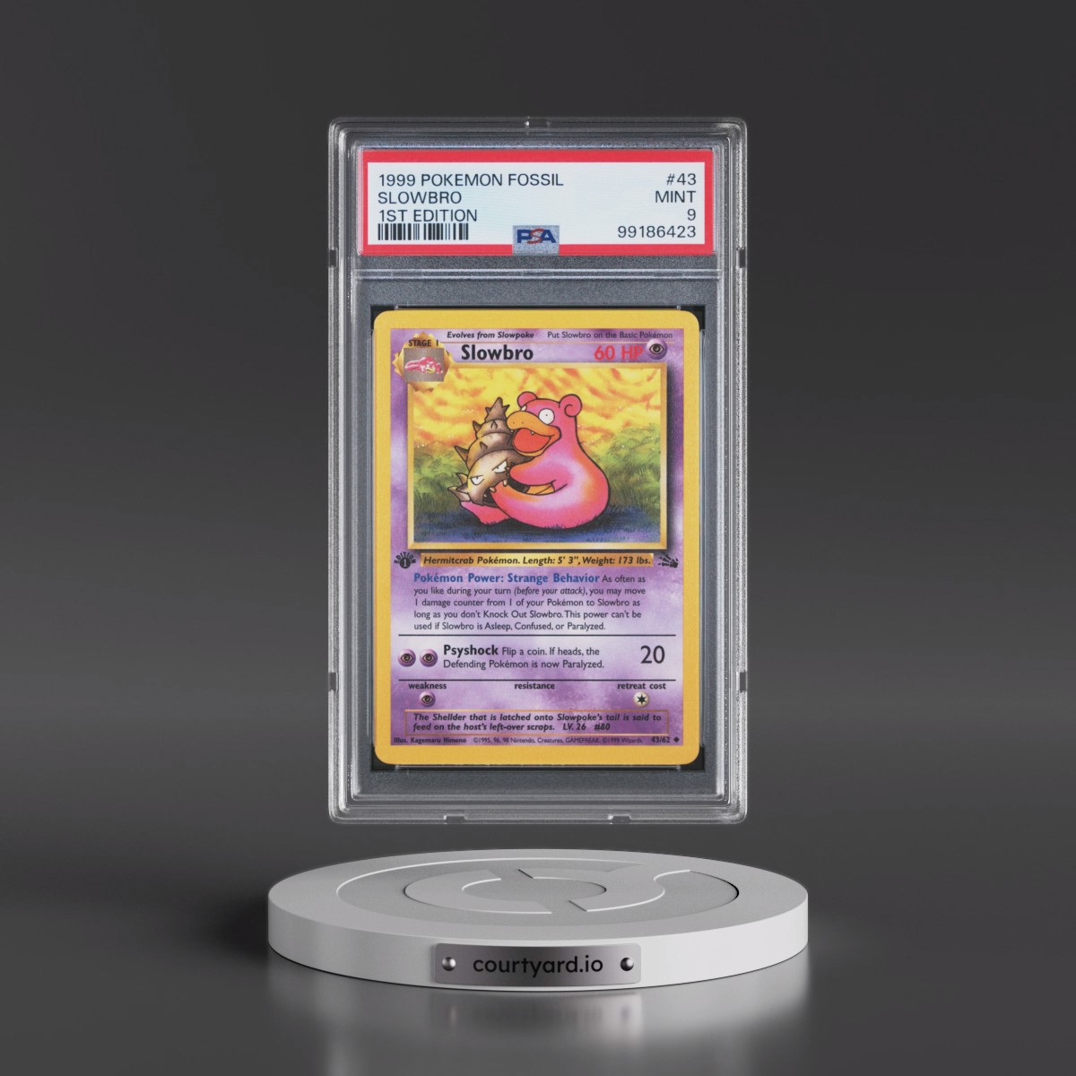 1999 Pokémon Fossil Slowbro - 1st Edition #43 PSA 9
