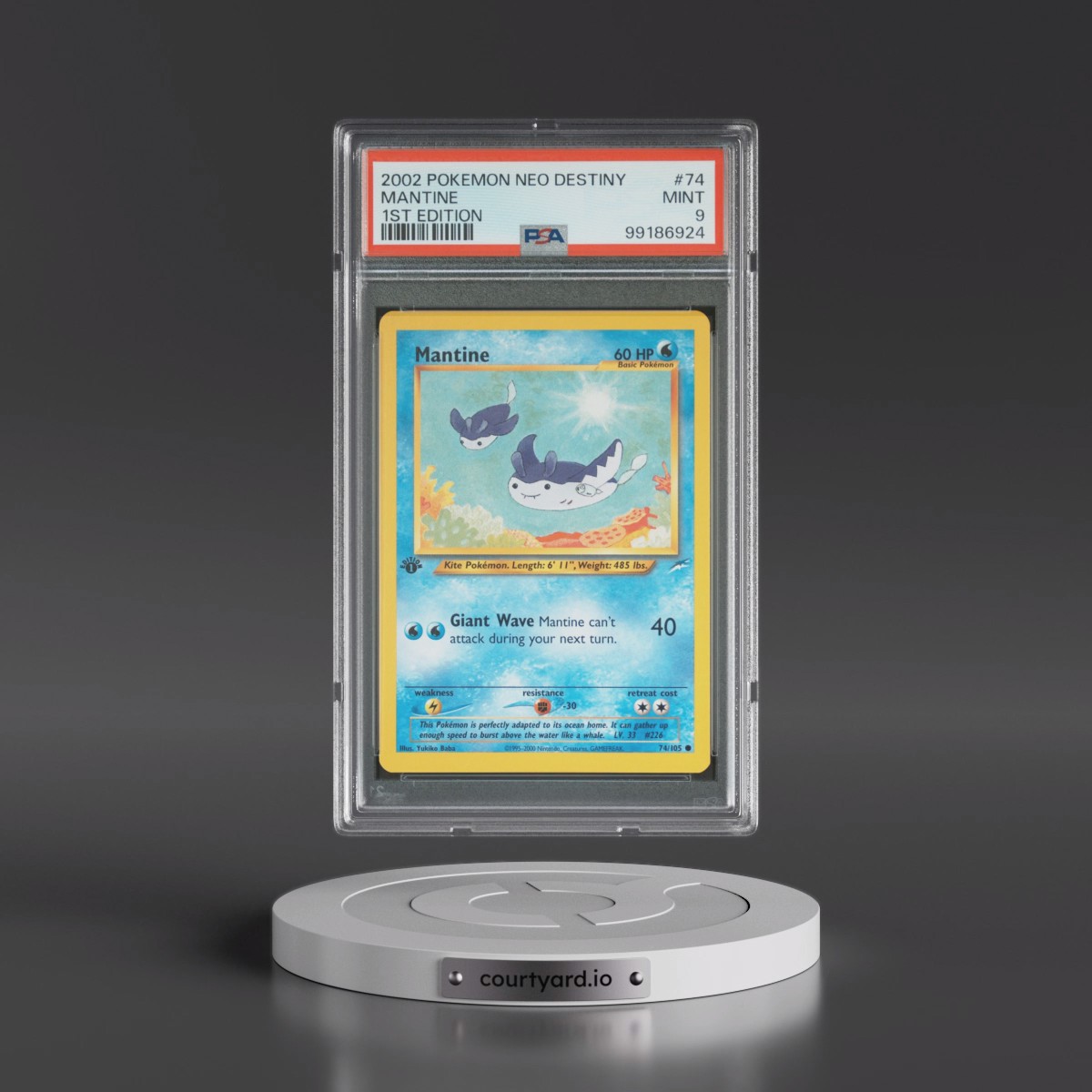 2002 Pokémon Neo Destiny #74 Mantine - 1st Edition (PSA 9 MINT)
