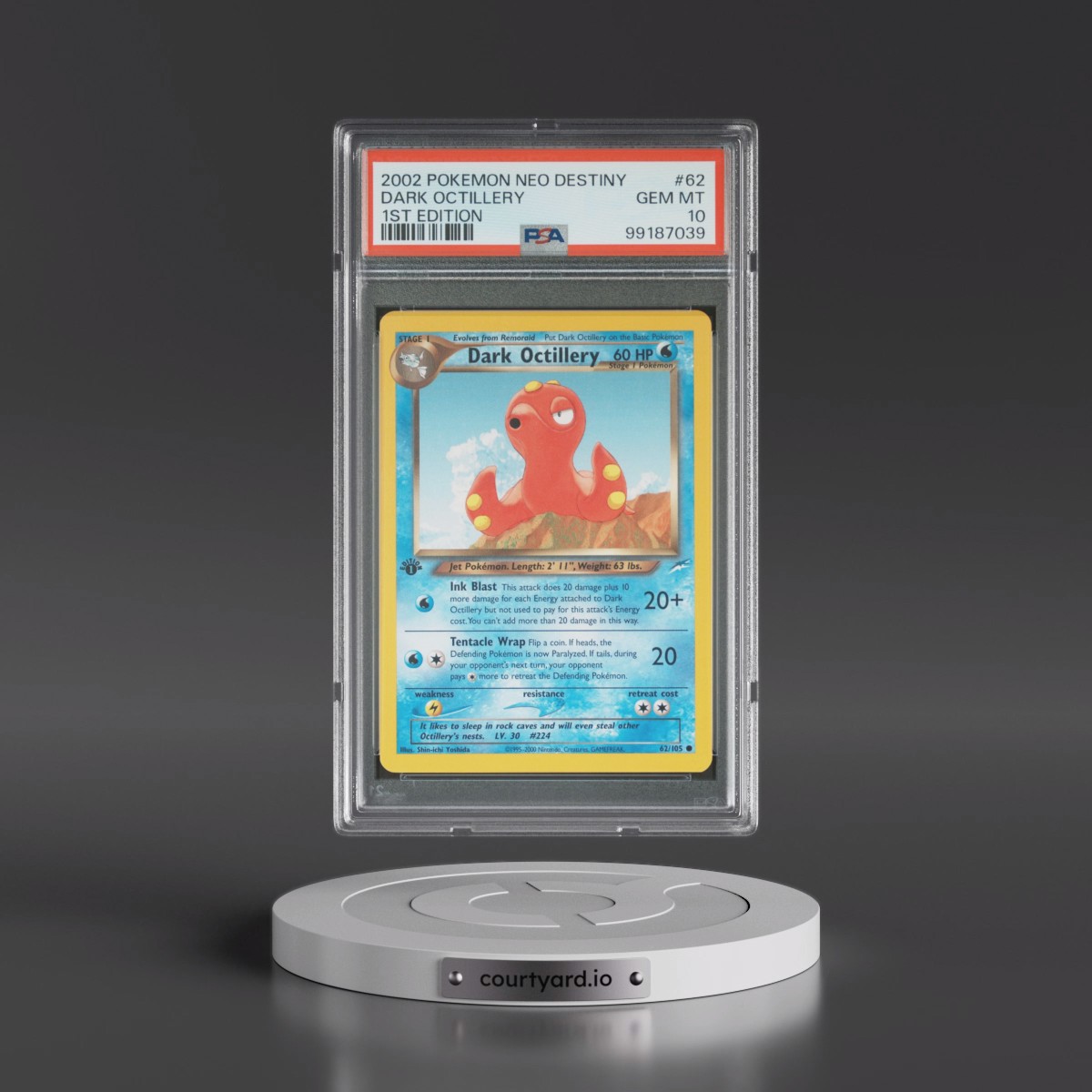 2002 Pokémon Neo Destiny #62 Dark Octillery - 1st Edition (PSA 10 GEM MINT)