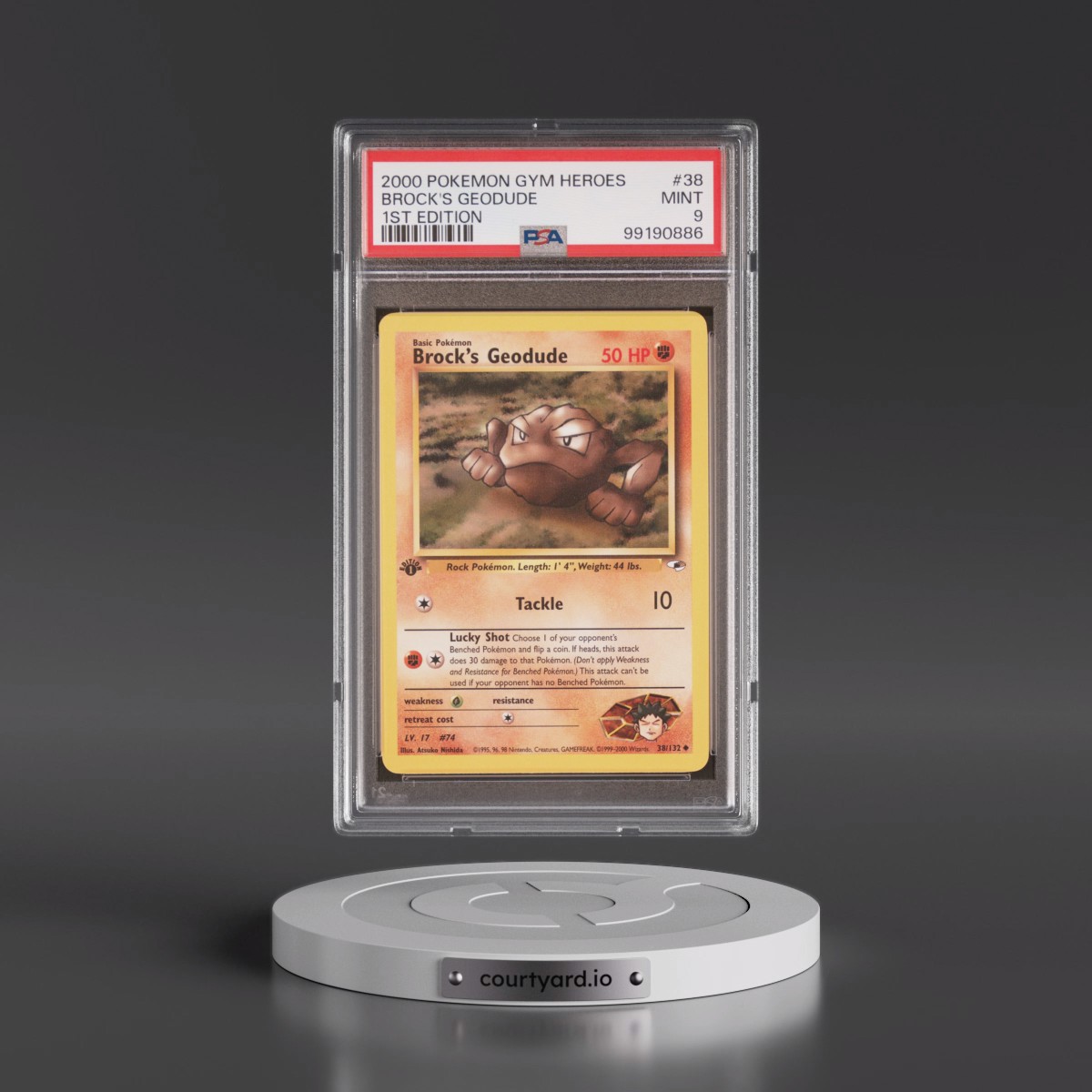 2000 Pokémon Gym Heroes #38 Brock's Geodude - 1st Edition (PSA 9 MINT)