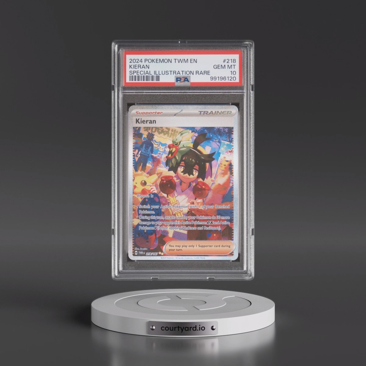 2024 Pokémon Twm EN-Twilight Masquerade #218 Kieran - Special Illustration Rare (PSA 10 GEM MINT)
