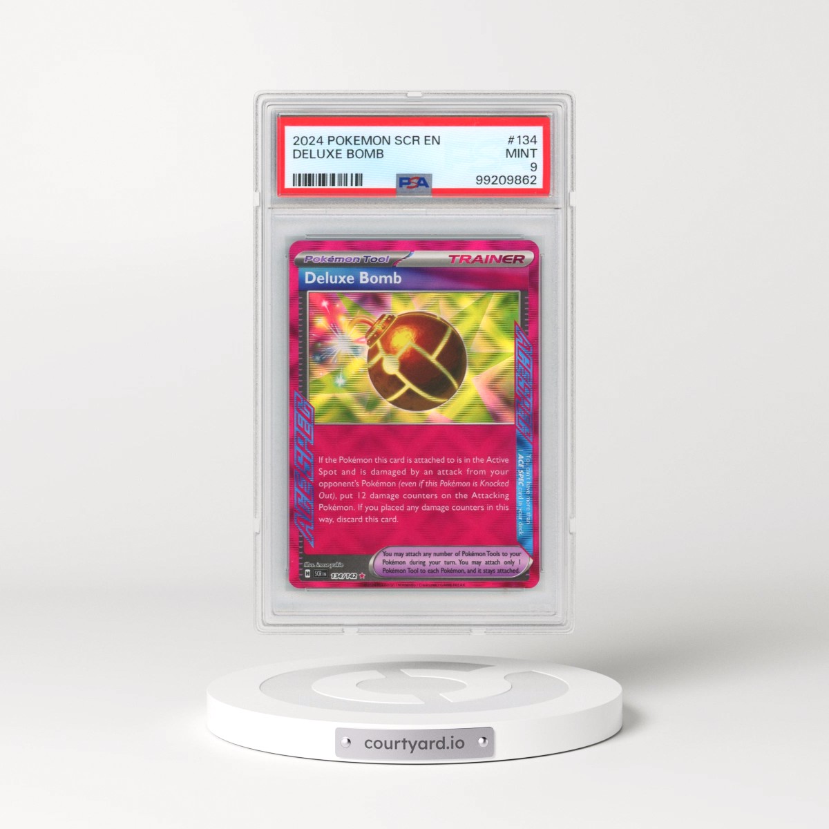 2024 Pokémon Scr EN-Stellar Crown #134 Deluxe Bomb (PSA 9 MINT)