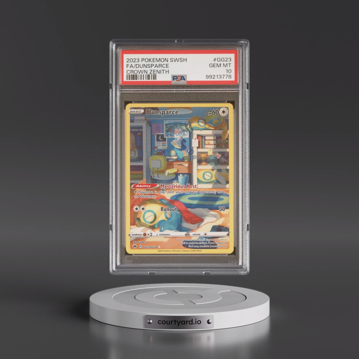 2023 Pokémon Sword and Shield Crown Zenith #GG23 Dunsparce - Full Art (PSA 10 GEM MINT)