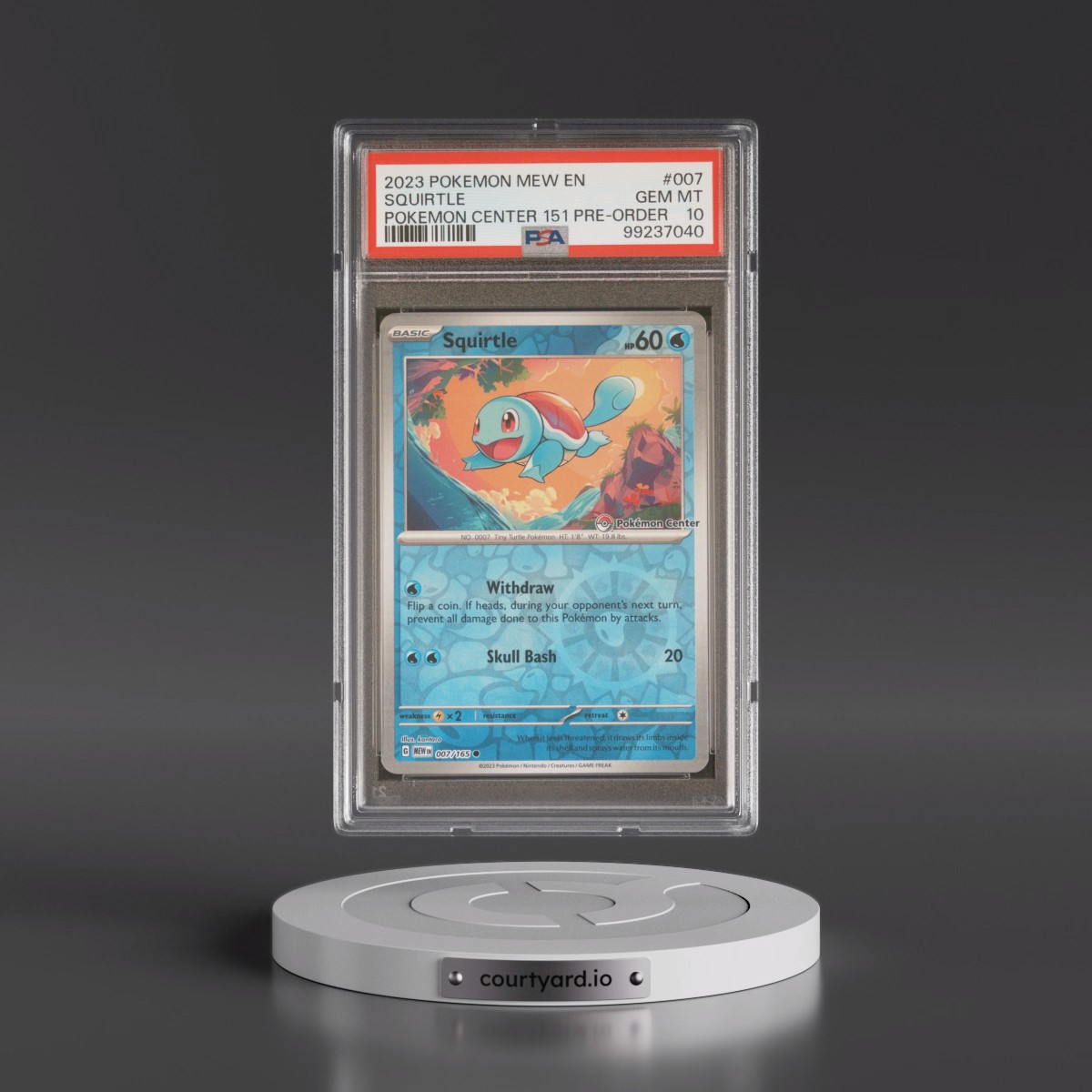 2023 Pokémon Mew EN-151 #007 Squirtle - Pokemon Center 151 Pre-Order Promo (PSA 10 GEM MINT)
