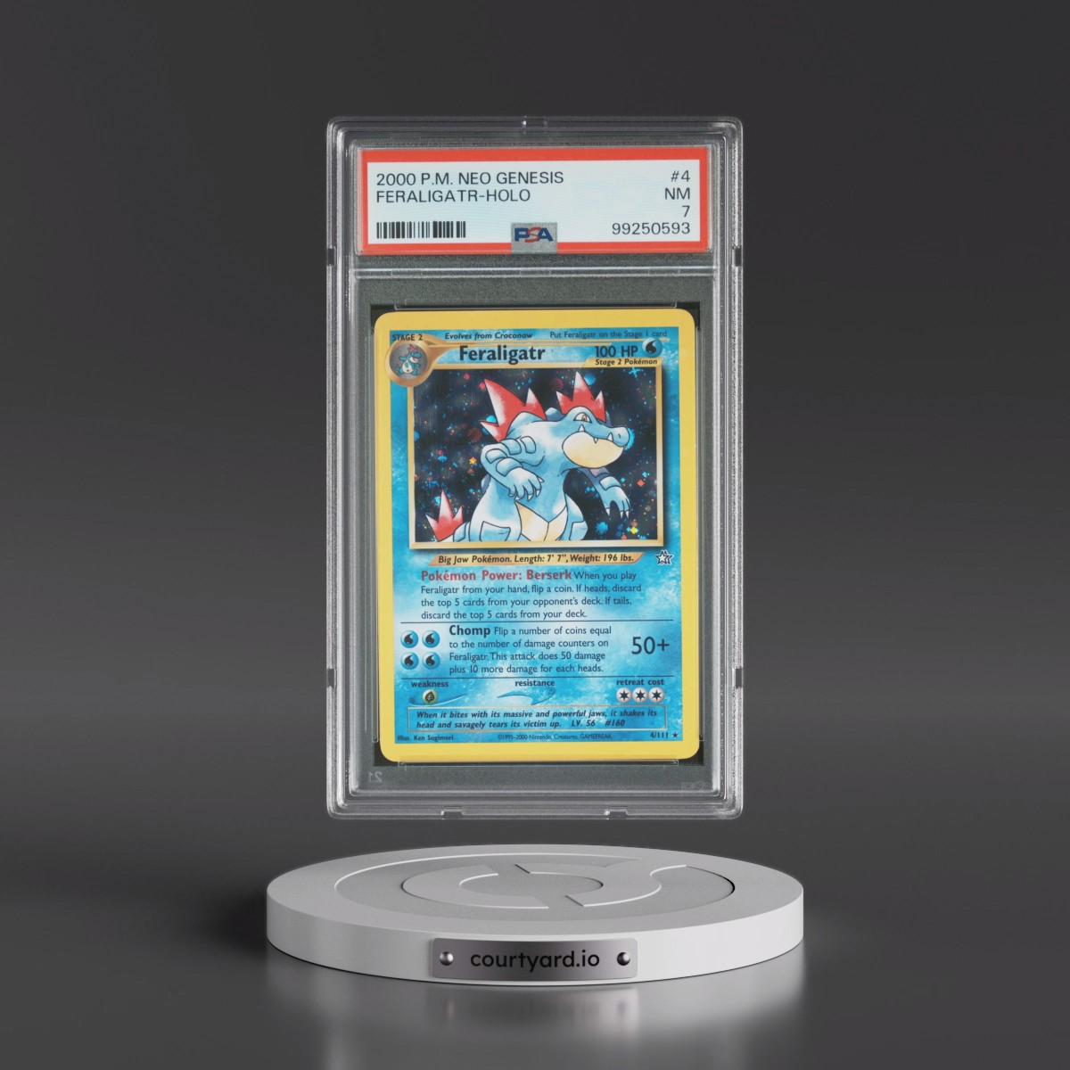 2000 Pokémon Neo Genesis #4 Feraligatr - Holo (PSA 7 NM)