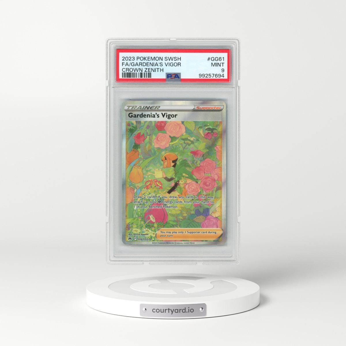 2023 Pokémon Sword and Shield Crown Zenith #GG61 Gardenia's Vigor - Full Art (PSA 9 MINT)