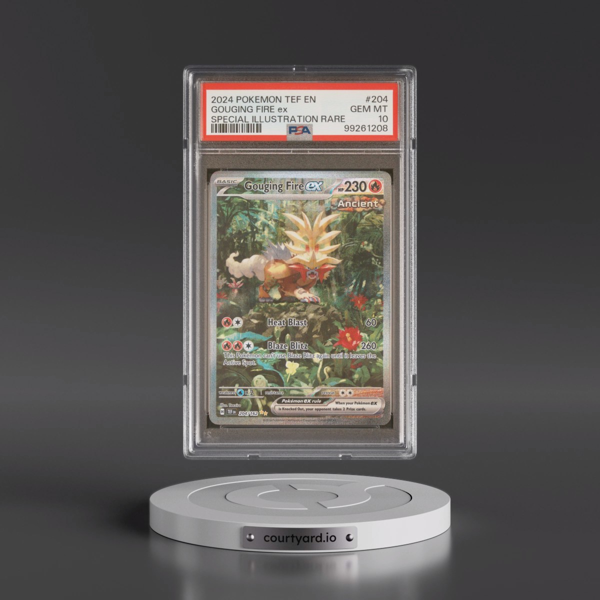 2024 Pokémon Tef EN-Temporal Forces #204 Gouging Fire EX - Holo Special Illustration Rare (PSA 10 GEM MINT)