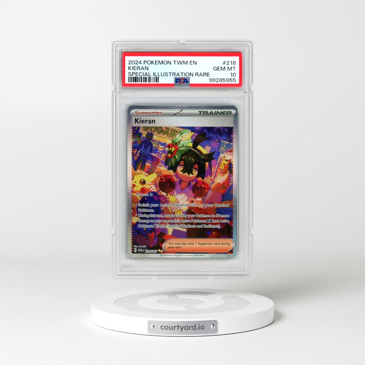 2024 Pokémon Twm EN-Twilight Masquerade #218 Kieran - Special Illustration Rare (PSA 10 GEM MINT)
