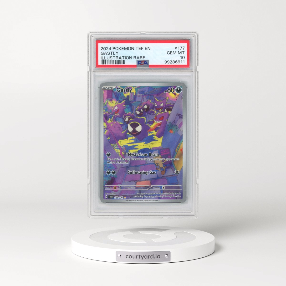 2024 Pokémon Tef EN-Temporal Forces #177 Gastly - Illustration Rare (PSA 10 GEM MINT)