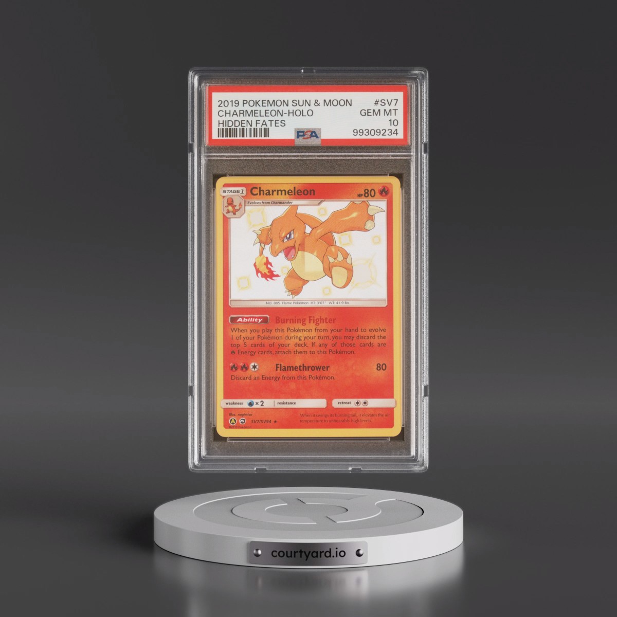 2019 Pokémon Sun & Moon Hidden Fates #SV7 Charmeleon - Holo (PSA 10 GEM MINT)