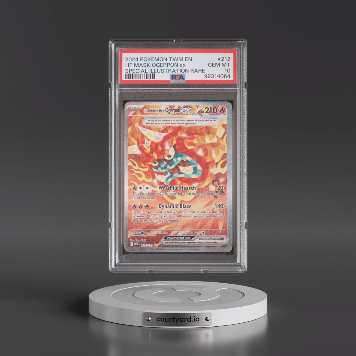 2024 Pokémon Twm EN-Twilight Masquerade #212 Hearthflame Mask Ogerpon EX - Holo Special Illustration Rare (PSA 10 GEM MINT)