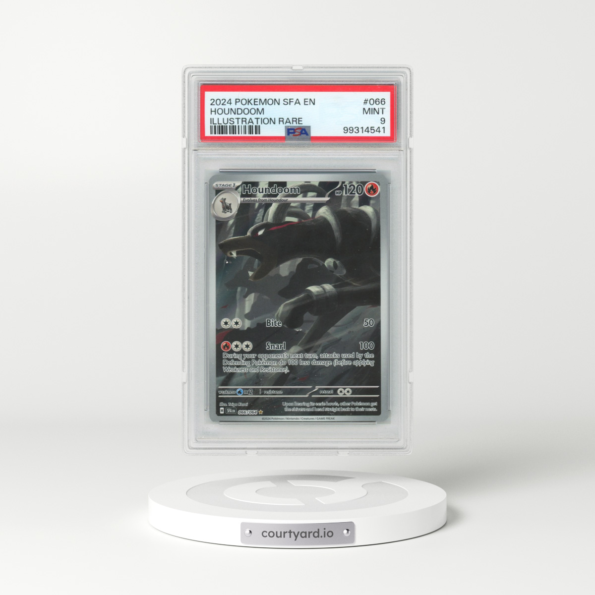 2024 Pokémon Sfa EN-Shrouded Fable #066 Houndoom - Illustration Rare (PSA 9 MINT)