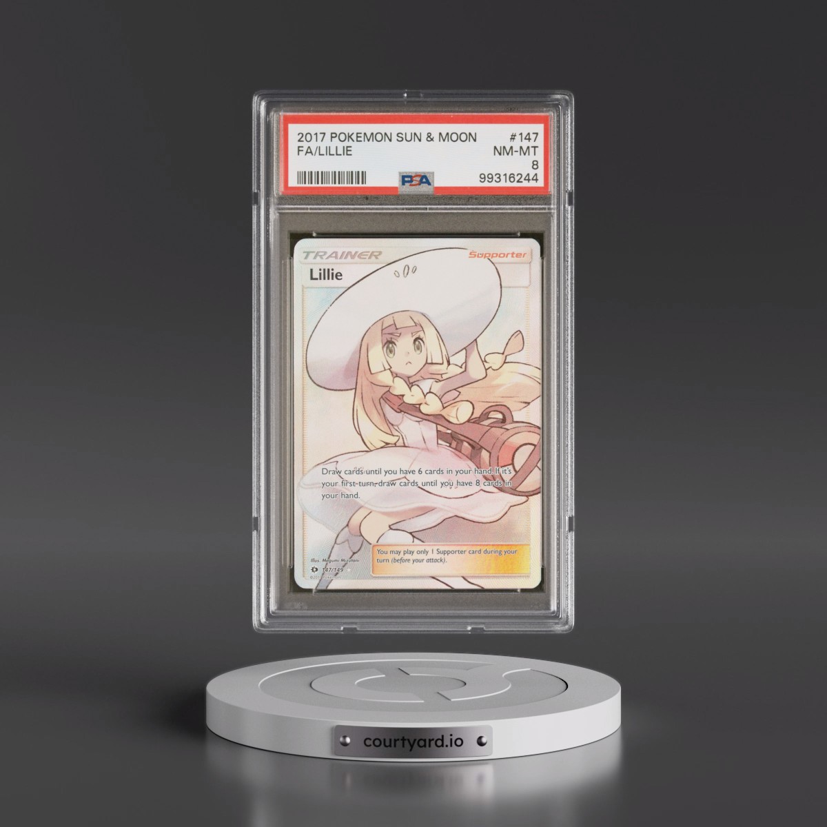 2017 Pokémon Sun & Moon #147 Lillie - Full Art (PSA 8 NM-MT)