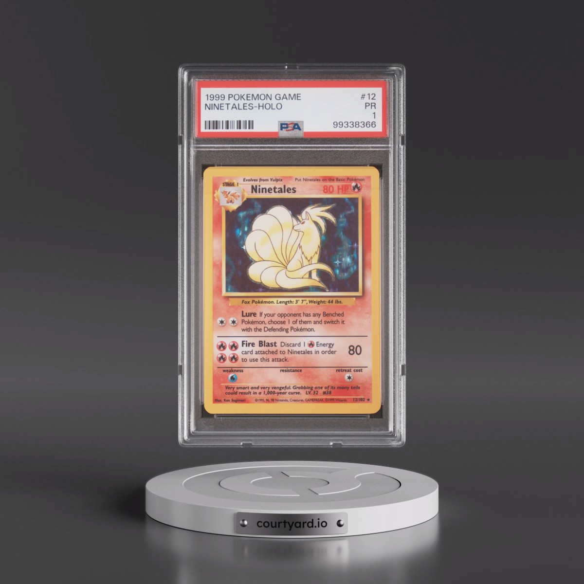 1999 Pokémon Game #12 Ninetales - Holo (PSA 1 PR)