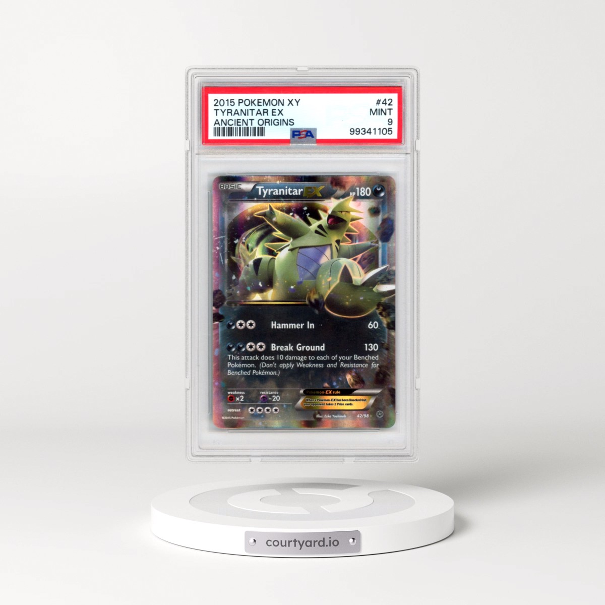 2015 Pokémon XY Ancient Origins #42 Tyranitar EX - Holo (PSA 9 MINT)